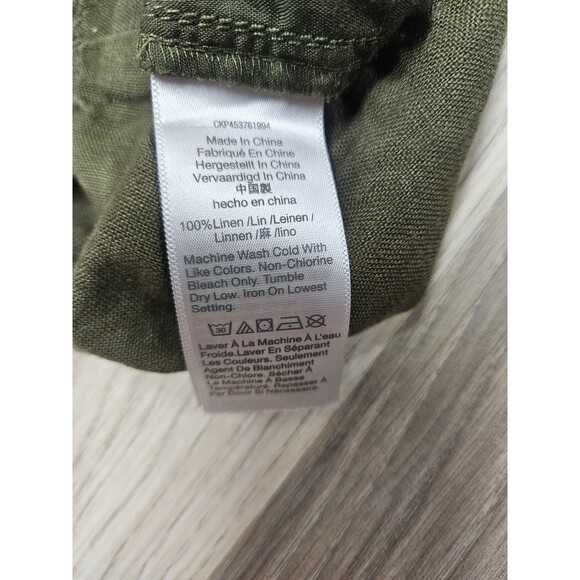 Madewell Womens Green High Rise Shorts Size 2 Pleated Linen Pockets - Picture 3 of 7